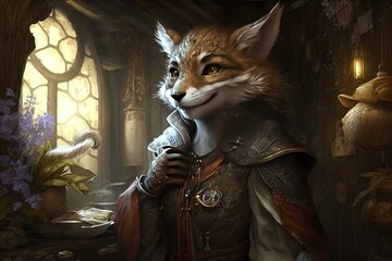 Wall Mural - the pandora's reverie of fantastic furry fantasy generative ai
