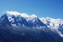 Paraglider Over Chamonix Valley