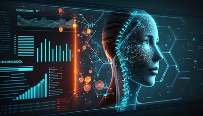 Computer,digital healthcare technology,system analysis network connection hologram virtual screen