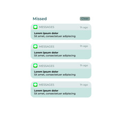Fototapete - notification boxes template for iphone. smartphone message interface. vector illustration. android. 