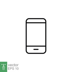Fototapete - Mobile phone line icon. Simple outline style. Minimal smartphone, telephone, cell phone, technology concept. Vector illustration isolated on white background. EPS 10.