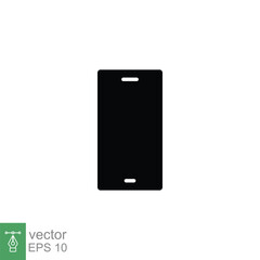 Poster - Mobile phone icon. Simple solid style. Minimal smartphone, telephone, cell phone, technology concept. Black silhouette, glyph symbol. Vector illustration isolated on white background. EPS 10.