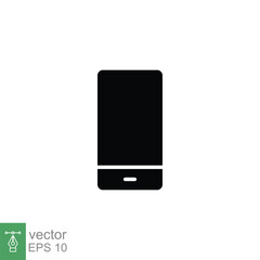Poster - Mobile phone icon. Simple solid style. Minimal smartphone, telephone, cell phone, technology concept. Black silhouette, glyph symbol. Vector illustration isolated on white background. EPS 10.
