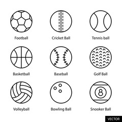 Aufkleber - football, cricket, tennis, basketball, baseball, golf, volleyball, bowling, snooker ball vector icon