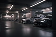 Underground car parking area, Generative AI