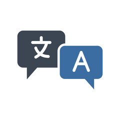Poster - Foreign language vector line icon. Online translation vector symbol. Multilingual online translator. Translation app icon. Online translator. Designed for web and app design interfaces.