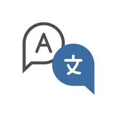 Poster - Foreign language vector line icon. Online translation vector symbol. Multilingual online translator. Translation app icon. Online translator. Designed for web and app design interfaces.