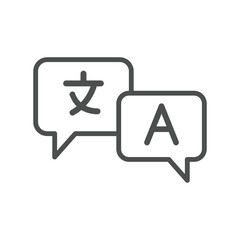 Poster - Foreign language vector line icon. Online translation vector symbol. Multilingual online translator. Translation app icon. Online translator. Designed for web and app design interfaces.