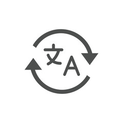 Poster - Foreign language vector line icon. Online translation vector symbol. Multilingual online translator. Translation app icon. Online translator. Designed for web and app design interfaces.