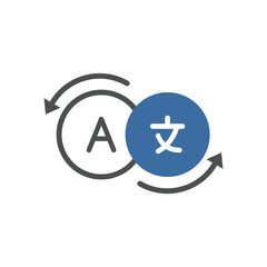 Poster - Foreign language vector line icon. Online translation vector symbol. Multilingual online translator. Translation app icon. Online translator. Designed for web and app design interfaces.