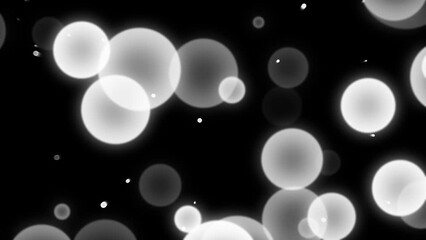 Wall Mural - Loop star bubbles particles floating black abstract background.