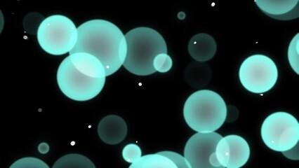 Wall Mural - Loop star bubbles particles floating black abstract background.