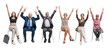 © stokkete - Happy successful people celebrating with raised arms