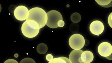 Wall Mural - Loop star bubbles particles floating black abstract background.