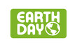Earth day logo design with planet icon. Eco friendly design.