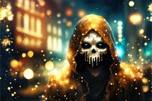 Mysterious Man In A Skull Mask Ai Generate