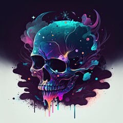 Wall Mural - skull and crossbones Generative Ai