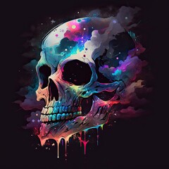 Wall Mural - skull and crossbones Generative Ai