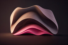 Gray And Pink 3D Abstract Shape. Generative AI