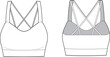Sport bra fashion flat sketch