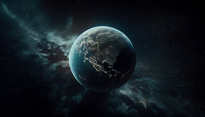 Wall Mural - Imagery of imaginary planets for your cosmic image. Ai generated.