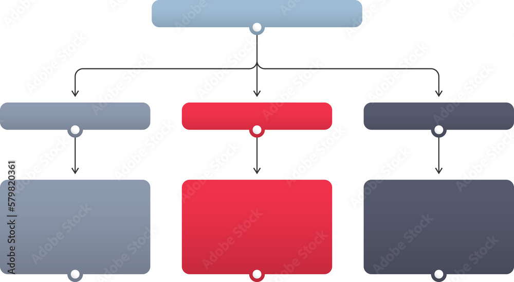Flowchart with 3 elements, diagram template Stock Illustration | Adobe ...