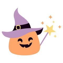 Canvas Print - pumpkin witch vector illustration