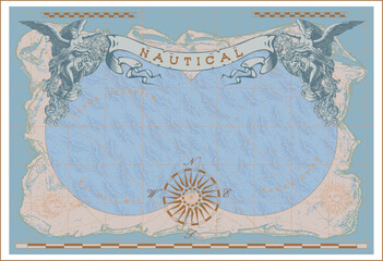 Poster - old sea map