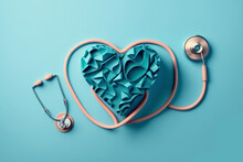 Estetoscópio Com Coração, Conceito De Saúde Cuidados E Amor 