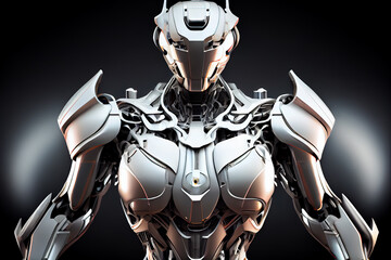Poster - robot on black background. Generative AI