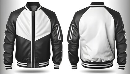 A black and white jacket with a zipper created with Generative AI technology