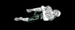 American football player fell, lies on the field. football player injury. he is injured. Vector graphics

