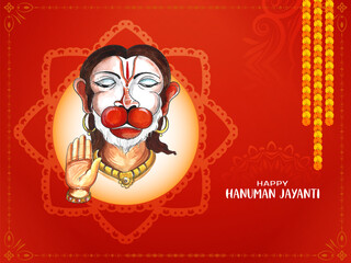 Wall Mural - Happy Hanuman Jayanti traditional Indian festival celebration background