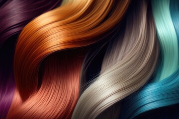 Wall Mural - Hair colors dyed palette. Set background. Close-up. AI Generation