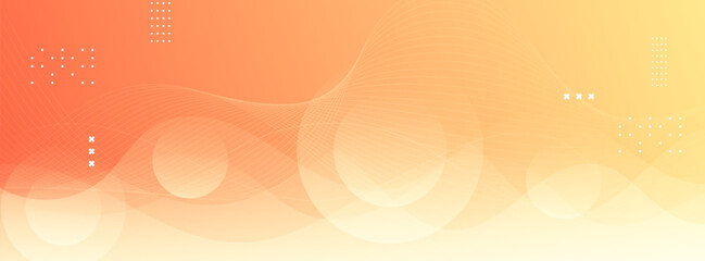 Banner background. colorful, wave.orange.line and circle effect gradation eps 10