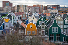 Skyline Of Zaandam, Rooftops Of Modern Dutch Houses