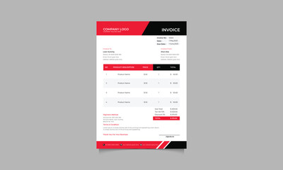 Wall Mural - Professional Business Vector Invoice Template. Money Bill Design Layout.