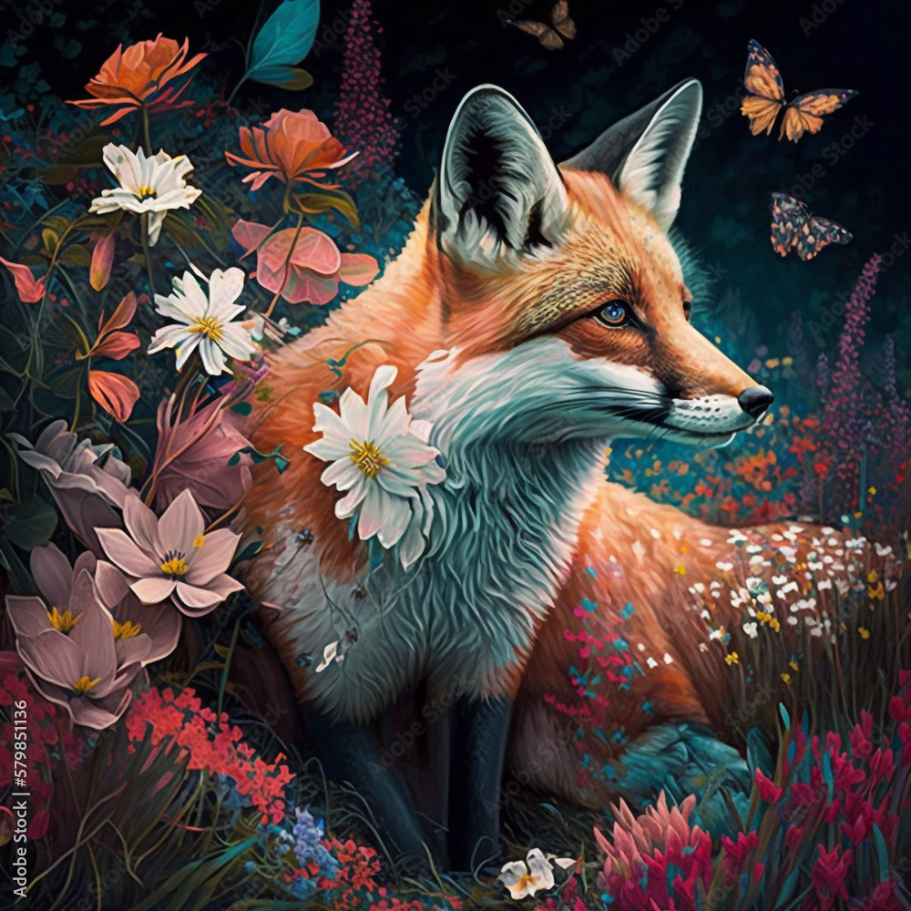 Foto Discover the magic of the wild with a breathtaking painting of a ...
