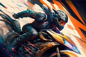 Wall Mural - Illustration of a concept Motorcycle - Artistic Interpretation - Created with Generative ai