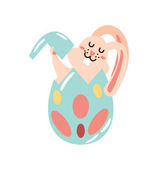 Sticker - easter rabbit on eggshell