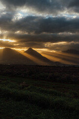 sunset in the mountains