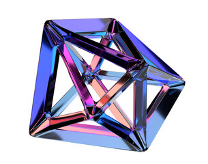 Poster - Colorful abstract shape, 3d render