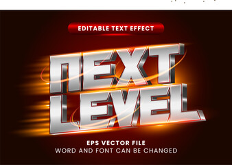Poster - 3D Silver Metalic Next Level Text Effect