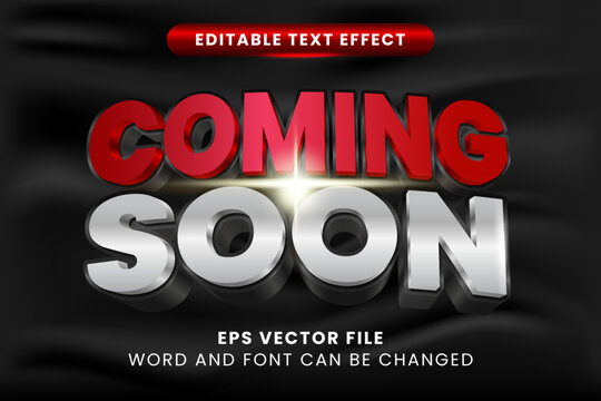 coming soon ed editable text effect template vector design 