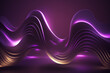 Abstract Purple Background With Glowing Wavy Line. Generative AI.