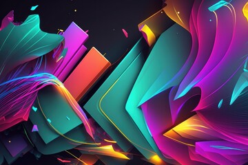 Poster - abstract colorful background. Generative AI