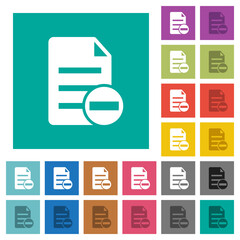 Sticker - Remove document square flat multi colored icons