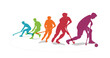 © Muhamad - Cool editable vector of field hockey player movement background for any graphic purpose