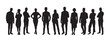© Andreas - People standing in row silhouette vector.