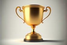 Golden Trophy Cup, Isolated On White Ground In 8K Created With Generative Ai Technology